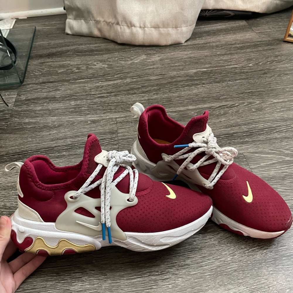 Red Nike React Presto Athletic Shoe